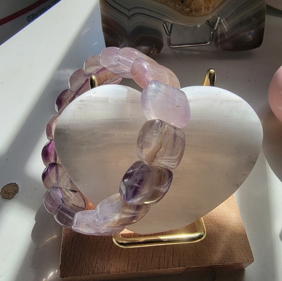 Purple Flourite Bangle Bracelet Natural - Picture 4 of 4